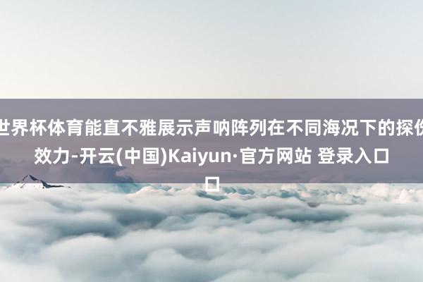世界杯体育能直不雅展示声呐阵列在不同海况下的探伤效力-开云(中国)Kaiyun·官方网站 登录入口